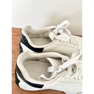 Alexander McQueen Leather Low Top Sprint Runner Sneaker White/Black Mens 43 / 10