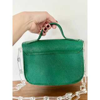 NWOT Jessi Caballero Transparent Chain Strap Flap Shoulder Bag Green Women's