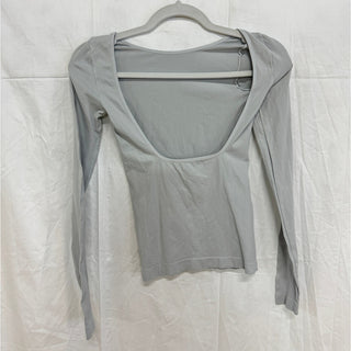 NWT Intimately by Free People Low-Back Seamless Long Sleeve Top Gray Women's XS