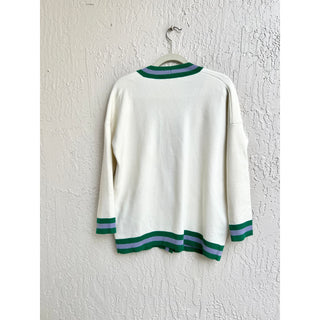 Maje Long Sleeve Knit Mydreamy Oversized Cardigan Sweater White Women's 1/ Small