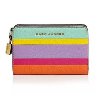 Marc Jacobs The Grind Colorblock Compact Wallet Wallter Muti Women's w/ Padlock