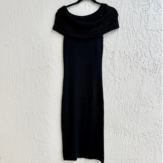 NWT Peixoto Off The Shoulder Ribbed Knit Avril Midi Dress Black Women's Small