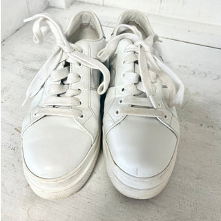 Prada Sport Leather Low Top Round Toe Platform Sneakers White Women's 35.5 / 5.5