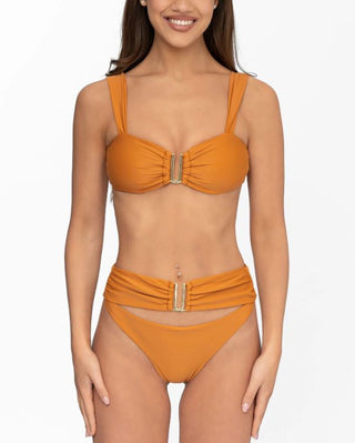 Aventura Seraphina Top & Terra Glow Bottom Bikini Set Marigold Women's Medium