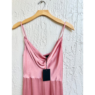 NWT NBD Spaghetti Strap Satin Cowl Neck Lila Gown Dress Icy Pink Women's Size XS