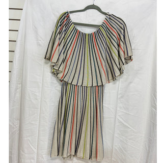 M Missoni Stripe Off-the-Shoulder Flounce Knit Mini Dress Multi Women's 38 / M