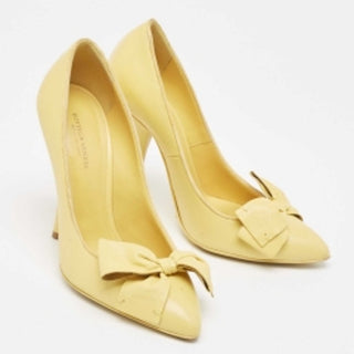 Bottega Veneta Leather Bow Embellished Stilettos Pumps Yellow Women's 36 US 5.5