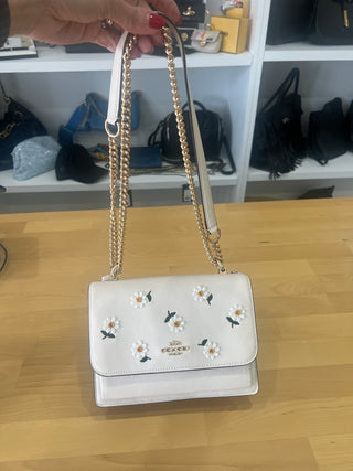 Coach klare cross body leather bag with daisy embroidery