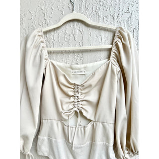 Lani The Label Off The Shoulder Michelle Bodysuit Cream Women's Size Small