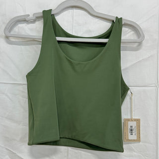 NWT Maheli Heli The Emma Sleeveless Seamless Scuba Neck Crop Top Sage Women's M