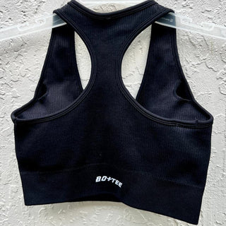 Bo+Tee Racerback Sports Bra & High Rise Leggings Set Black Women's Size XS