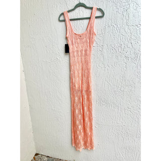 NWT Guess Sleeveless Liza Crochet Boho Maxi Dress Sweet Peach Womens Size Medium