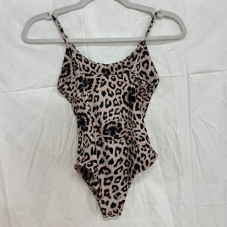 MIKOH Mila Leopard Print Scoop Neck One Piece Swimsuit Tan black Women's Size XS