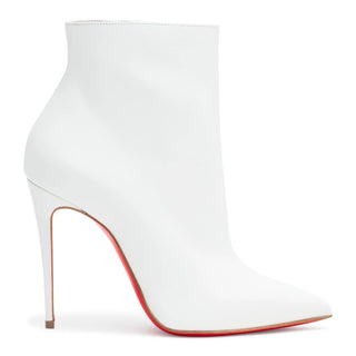 NWT Christian Louboutin So Kate 100 Leather Stilettos Ankle Boots White EU 37.5