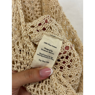 NWT Savannah Morrow Ines O-Ring Crochet Knit Mini Skirt  Beige Women's Size XS