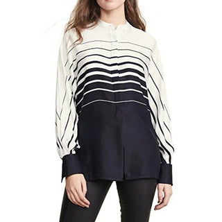 Equipment Femme Long Sleeve Sedaine Striped Shirt Nature White Eclipse Women's M