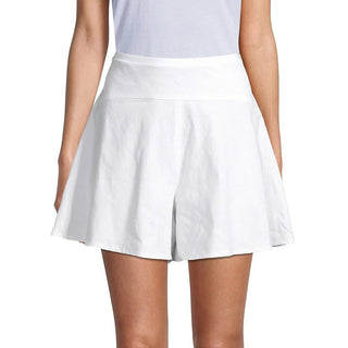 NWT Vince Linen Blend Pull On High Waisted Flounce Flared Shorts White Womens 10