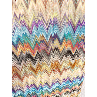 Missoni Sleeveless Woven Chevron V Neck Maxi Dress Multicolor Women's Medium