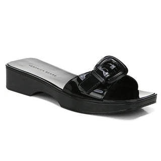 Veronica Beard Davina Jelly Single Strap Slide Sandals Black Women's 8M / 9 US