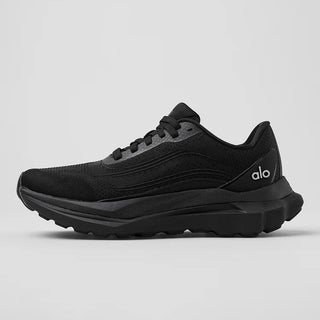 Alo Lightweight Mesh Performance Low Top Runner Sneakers Black Black Women's 10