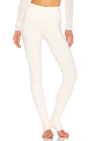 Alo Yoga Alosoft Goddess High Waisted Ruched Leggings White Women's Size Medium