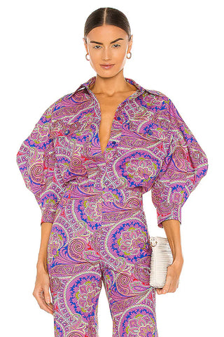 Alexis Berwyn Top & Salima Pant Set Berry Paisley Women's Size Top XS / Bottom S