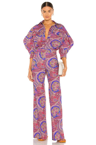 Alexis Berwyn Top & Salima Pant Set Berry Paisley Women's Size Top XS / Bottom S