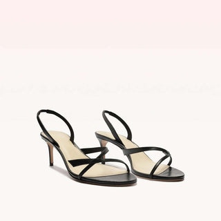 Alexandre Birman Tita 61MM Leather Kitten Heel Slingback Sandals Black Womens 39.5