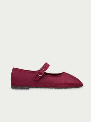 Flabelus Barnes Velvet Slip On Round Toe Mary Jane Flats Red Women's Size EU 42