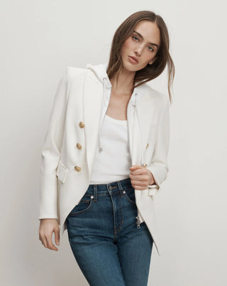 NWT Veronica Beard Miller Dickey Double Breasted Blazer White Women's Size 8