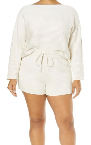 Reformation Organic Cotton Boatneck Pullover Sweater Cream Women's Size Medium