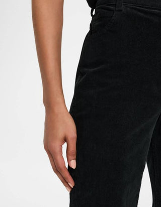 Nili Lotan Roe Cotton-Blend Corduroy Bootcut Pants Jet Black Women's Size 2 (XS)