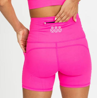 NWT Tres Piñas OMG 5" Cargo High Waisted Cycling Shorts Hot Pink Womens Size XS