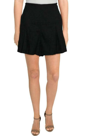 Vince Pleated Button Linen Blend High Waisted Trouser Shorts Black Womens Size 6