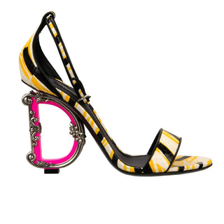 Dolce & Gabbana Keira Ankle Strap High-Heel Strappy Sandals Yellow Pink EU 38