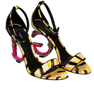 Dolce & Gabbana Keira Ankle Strap High-Heel Strappy Sandals Yellow Pink EU 38