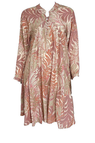 NWT Natalie Martin Fiore Silk A-Line Short Dress Jungle Print Clay Women's Small