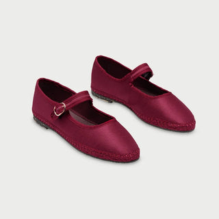 Flabelus Barnes Velvet Slip On Round Toe Mary Jane Flats Red Women's Size EU 42