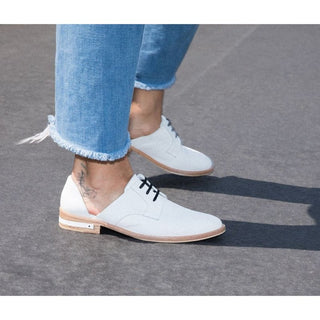 Freda Salvador Wit Leather Almond Toe D'Orsay Oxfords Shoes White Women's US 6.5