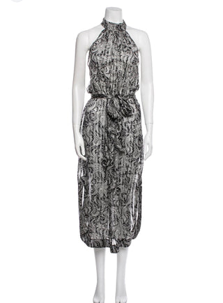 Zimmermann 100%b silk sleeveless paisley print midi dress, 1 / S