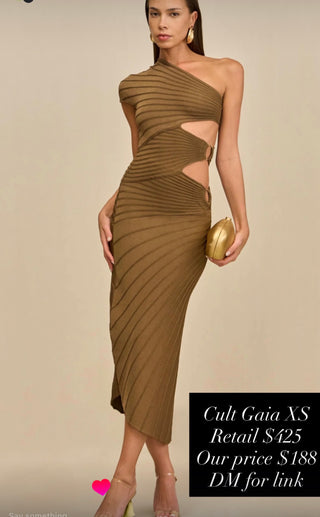 Cult Gaia cut out knit long dress, XS