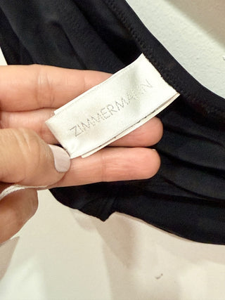 NWT Zimmermann Noir Halter D Ring Bikini Top & Bikini Bottom Swim Set Black US 6