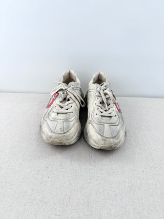 Gucci Rhyton Leather Sneaker Maxi Mouth Distressed Sneaker Cream Men's EU 38