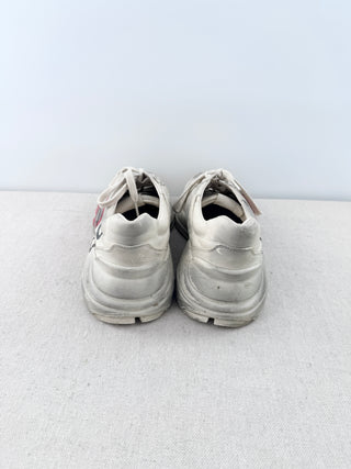 Gucci Rhyton Leather Sneaker Maxi Mouth Distressed Sneaker Cream Men's EU 38