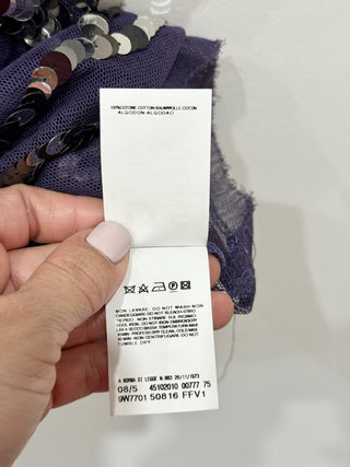 Gianfranco Ferre Embellished Sequins Sleeveless Tank Top Purple Women IT 40/US 2