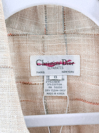Christian Dior Double Breasted Linin Blazer, 8