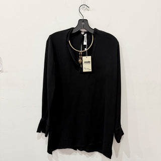 Valentino Garavani Tunic Blouse with Tribal Mask Necklace Black IT 46 / US 14