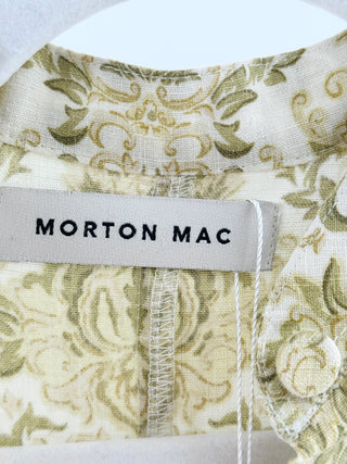 morton mac pattern 100% linen mini dress, petite