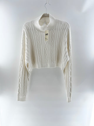 ALO cable knit crop sweater, M