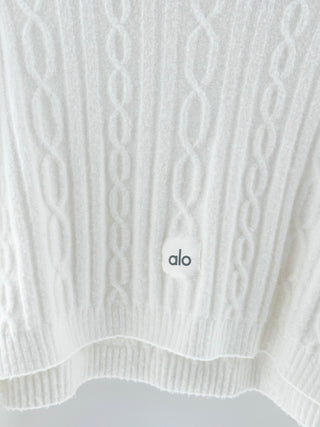 ALO cable knit crop sweater, M
